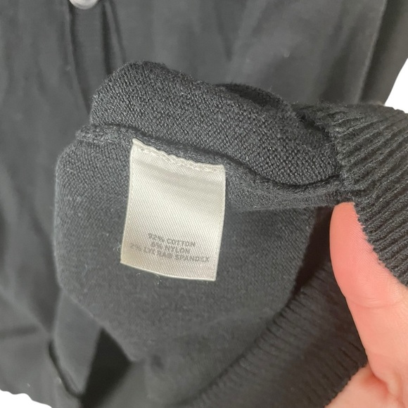 Caslon Black Longline V-Neck Button Front Cardigan Women’s Medium – Cotton Blend - Picture 5 of 6